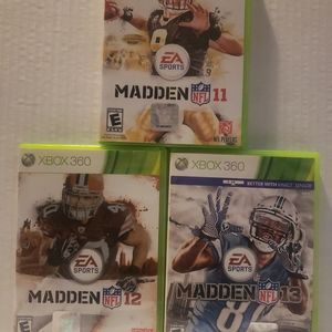 Lot Of Madden NFL Xbox 360 Console Games 2011, 2012,2013 EA Sports game Football